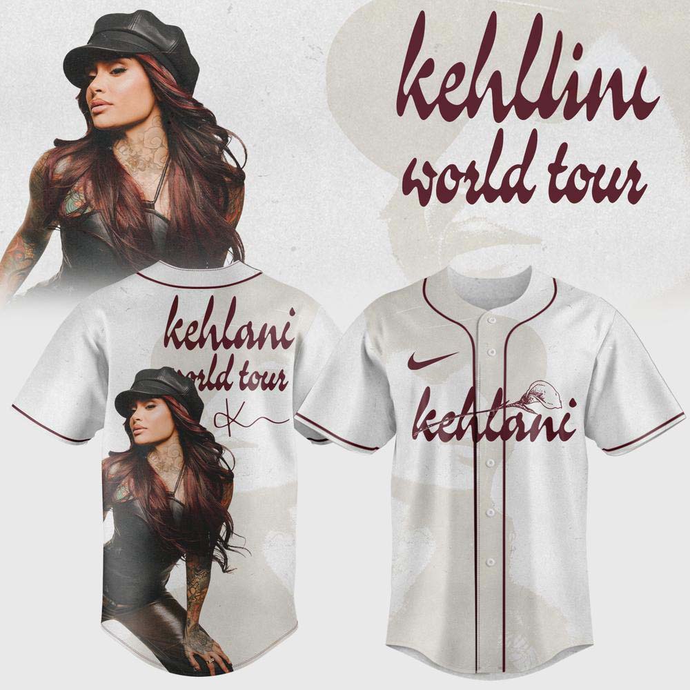 Kehlani World Tour Portrait White Baseball Jersey Ver3 Concert Fan Collection 2 - Unicasport Kehlani World Tour Portrait White Baseball Jersey Ver3 Concert Fan Collection