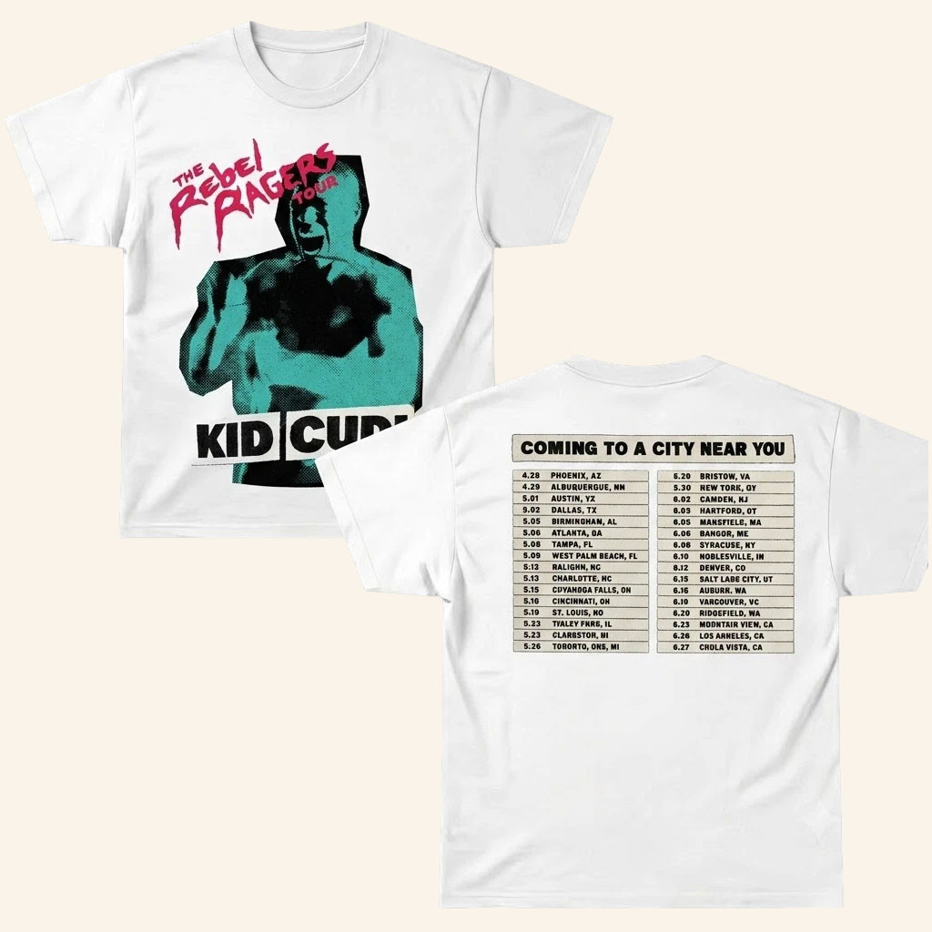 Kid Cudi Merch Kid Cudi The Rebel Ragers Tour 2026TShirtGifts For Rap Lovers