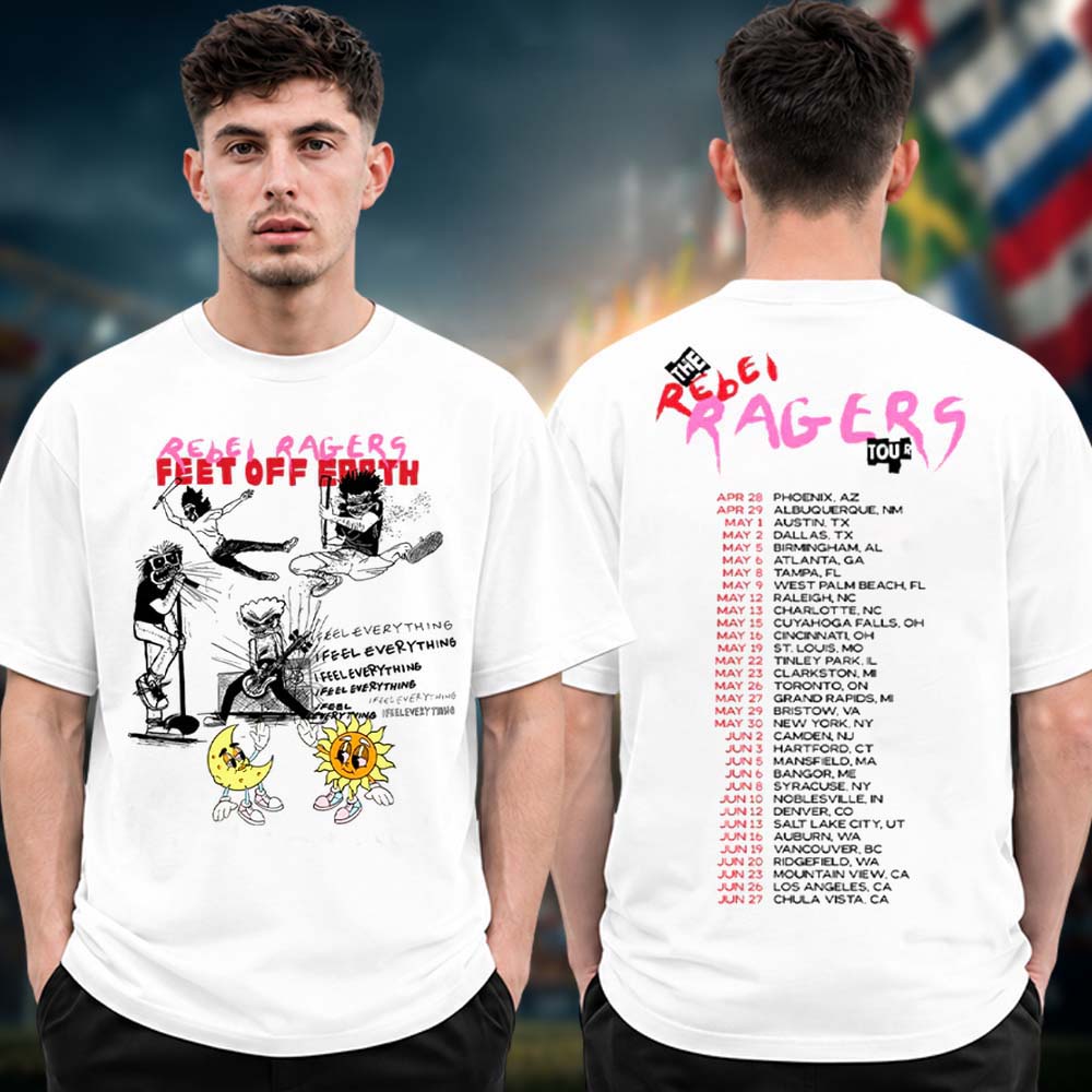 Kid Cudi Rebel Ragers Tour 2026 Feet Off Earth Two Sided Tour Dates Unisex T Shirt