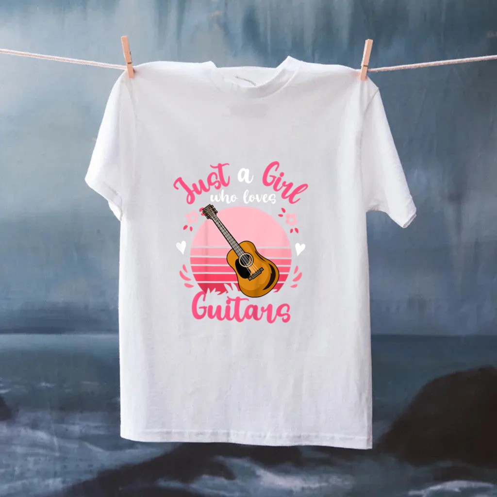Kids Guitar Just a Girl Who Loves Guitars Shirt