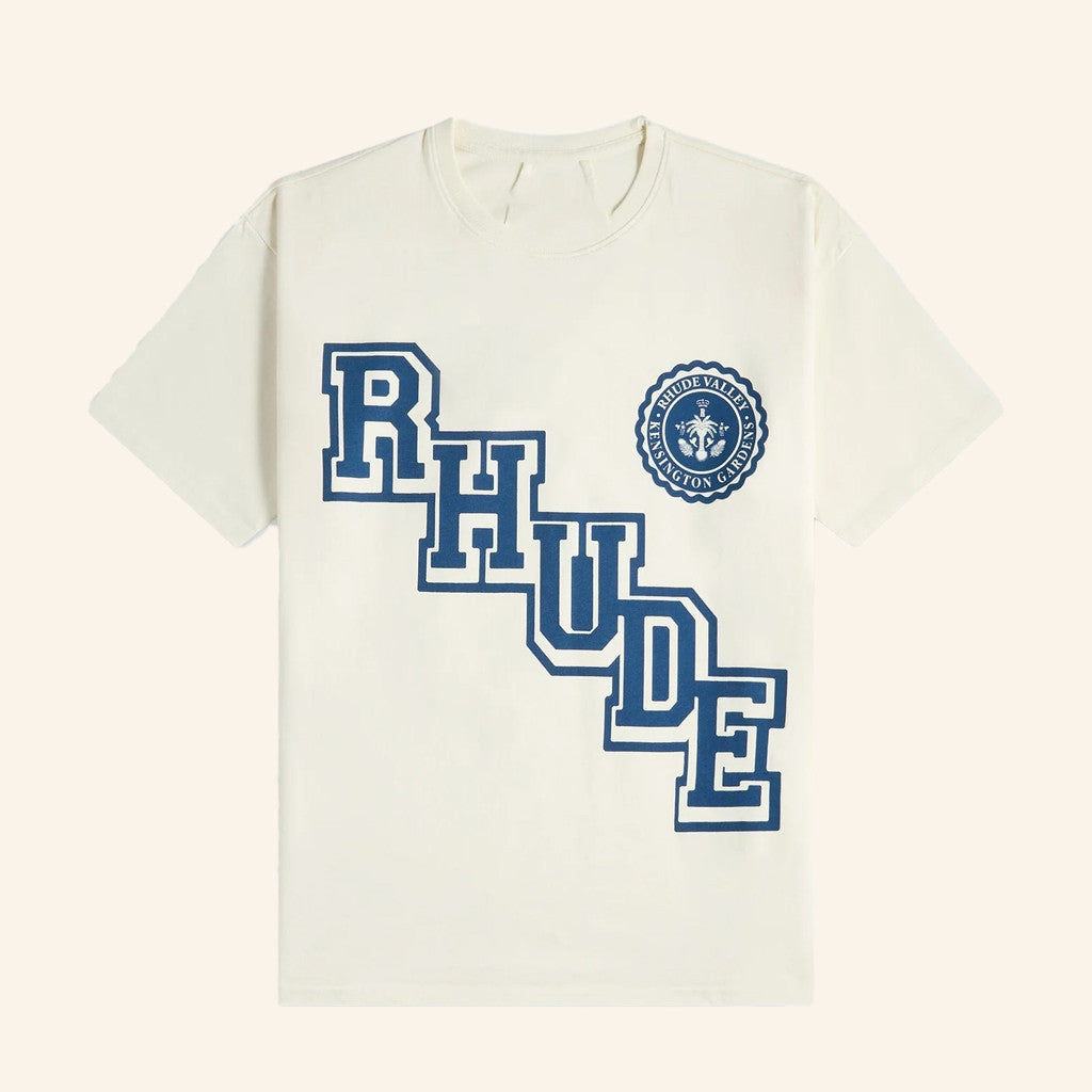 Kith Merch Rhude Collegiate Crest T-Shirt Christmas Present Ideas For Him