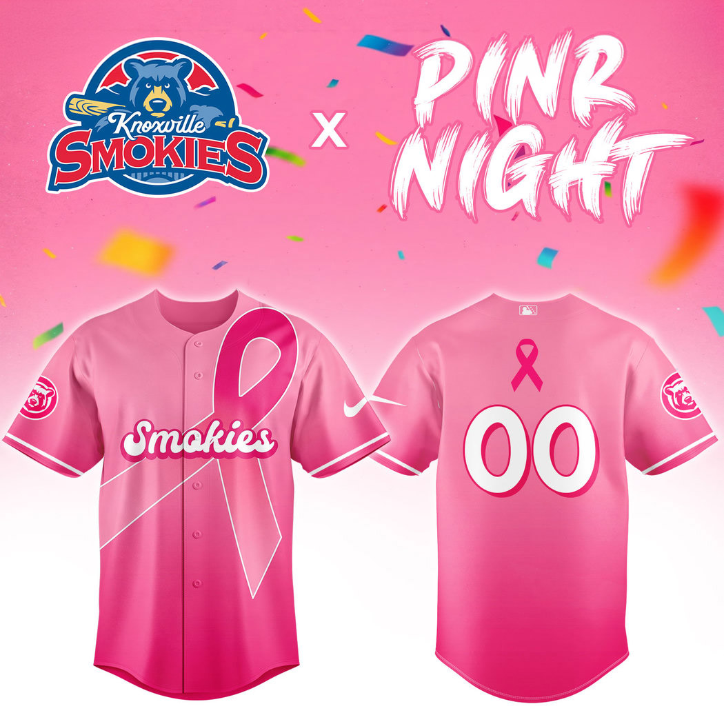 Custom Knoxville Smokies Pink Night Fight Cancer Baseball Jersey Apparel 1 - Unicasport Custom Knoxville Smokies Pink Night Fight Cancer Baseball Jersey Apparel