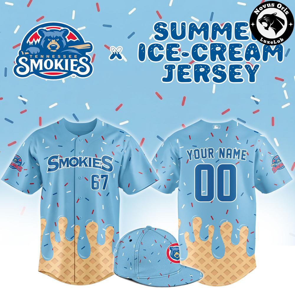 Knoxville Smokies Summer Ice Cream Custom Fan Gear Baseball Jersey 1 - Unicasport Knoxville Smokies Summer Ice Cream Custom Fan Gear Baseball Jersey