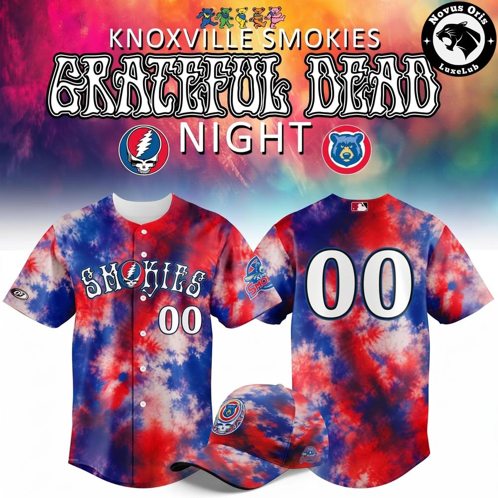 Knoxville Smokies x Grateful Dead Night Custom Baseball Jersey 1 - Unicasport Knoxville Smokies x Grateful Dead Night Custom Baseball Jersey