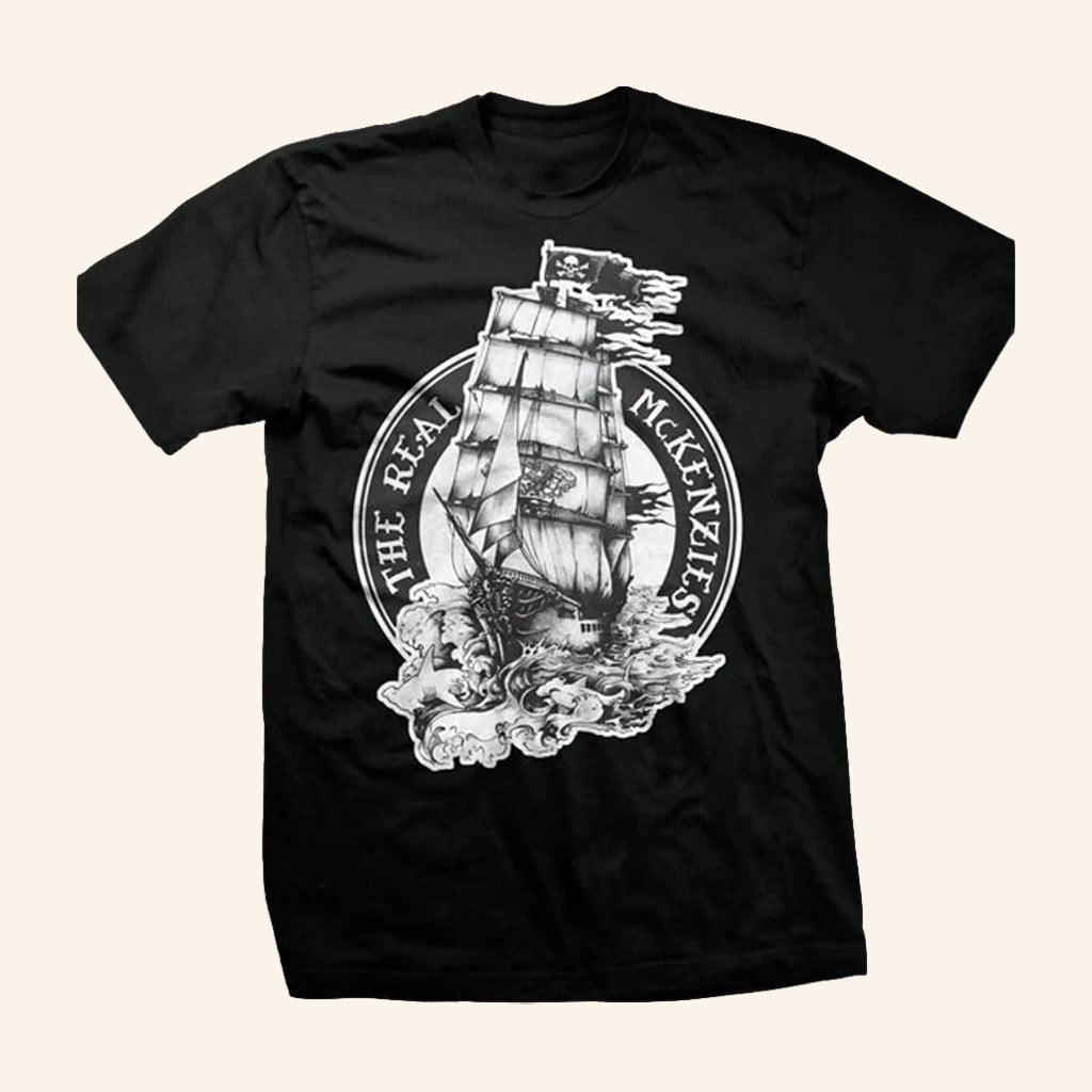 KT8 Merch 2026 The Real Mckenzies ShipTShirtBlack The Real Mckenzies Merch Band Fan Gifts