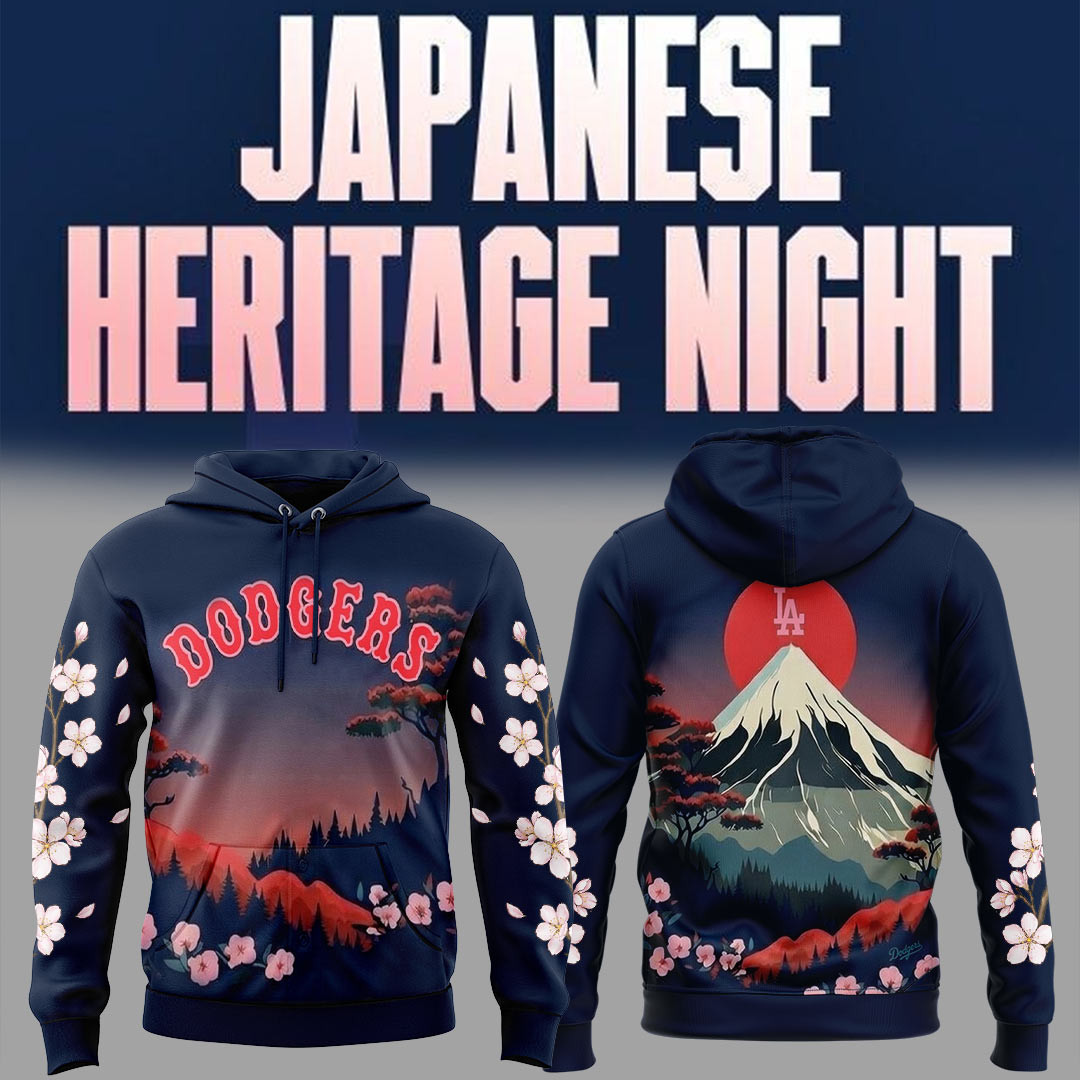 LA Dodgers Japanese Heritage Night Hoodie Baseball Merch Gift for Dodgers Fans and Japanese Culture Lovers Pullover Sweatshirt Apparel