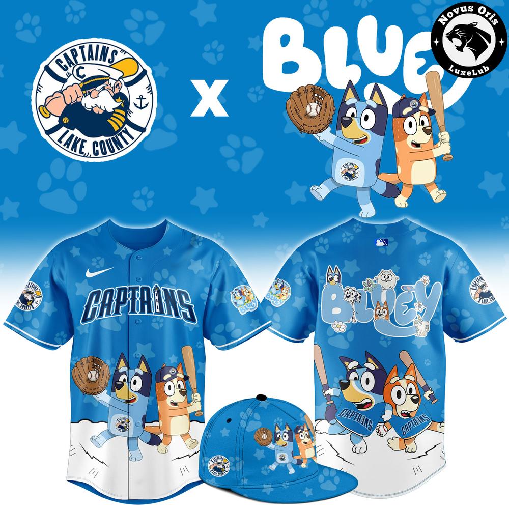 Lake County Captains x Bluey Night Limited Edition Baseball Jersey