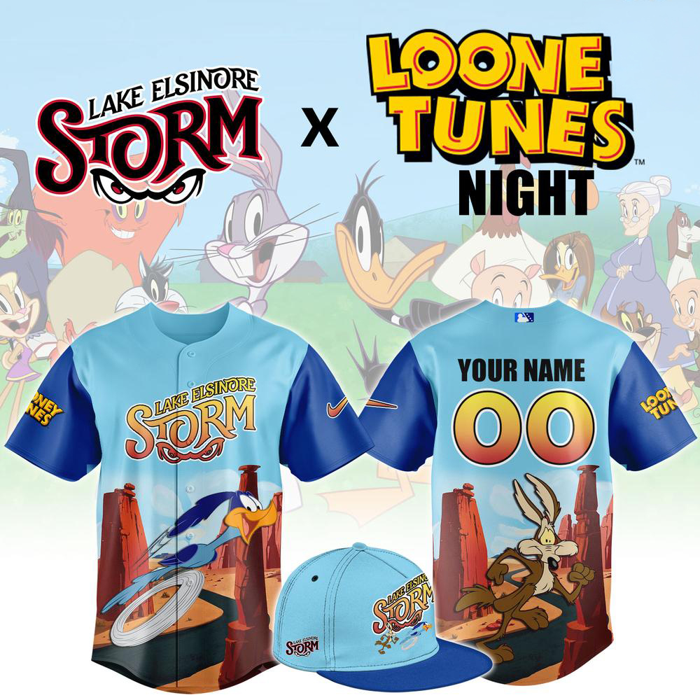 Lake Elsinore Storm Looney Tunes Blue Custom Baseball Jersey
