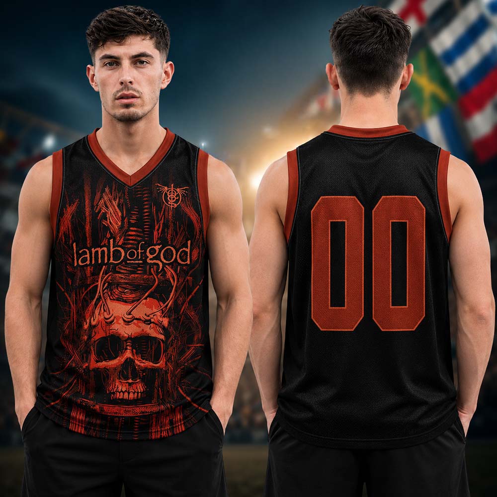 Lamb of God Skull Tower Basketball Jersey