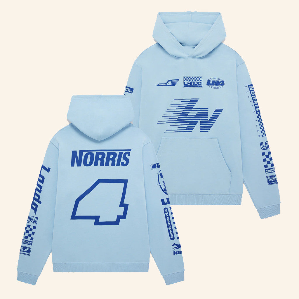 Lando Norris Merch Racer Hoodie Blue Christmas Gifts For Racing Lovers