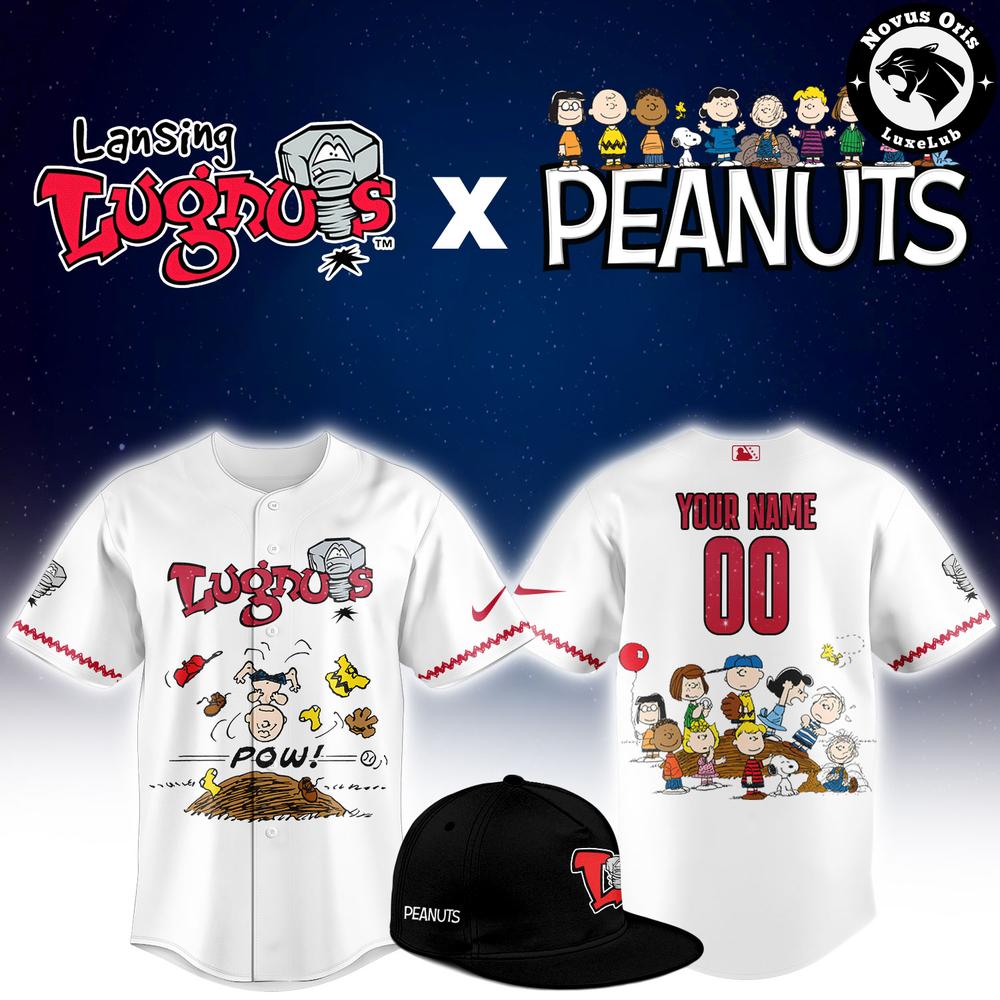 Lansing Lugnuts x Peanuts Night 2026 Limited Baseball Jersey 1 - Unicasport Lansing Lugnuts x Peanuts Night 2026 Limited Baseball Jersey