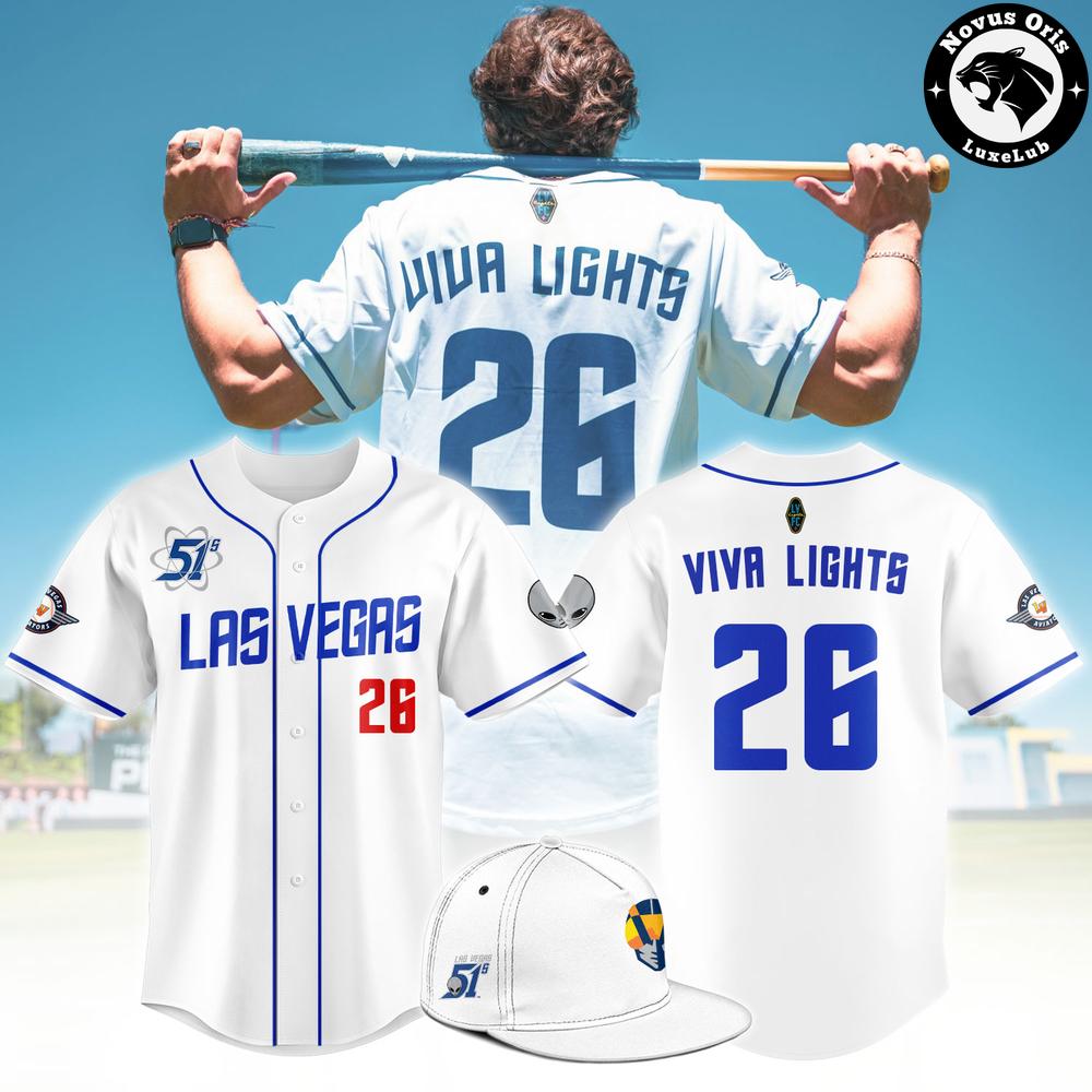 Las Vegas 51s Aviators Viva Lights Custom Baseball Jersey 1 - Unicasport Las Vegas 51s Aviators Viva Lights Custom Baseball Jersey