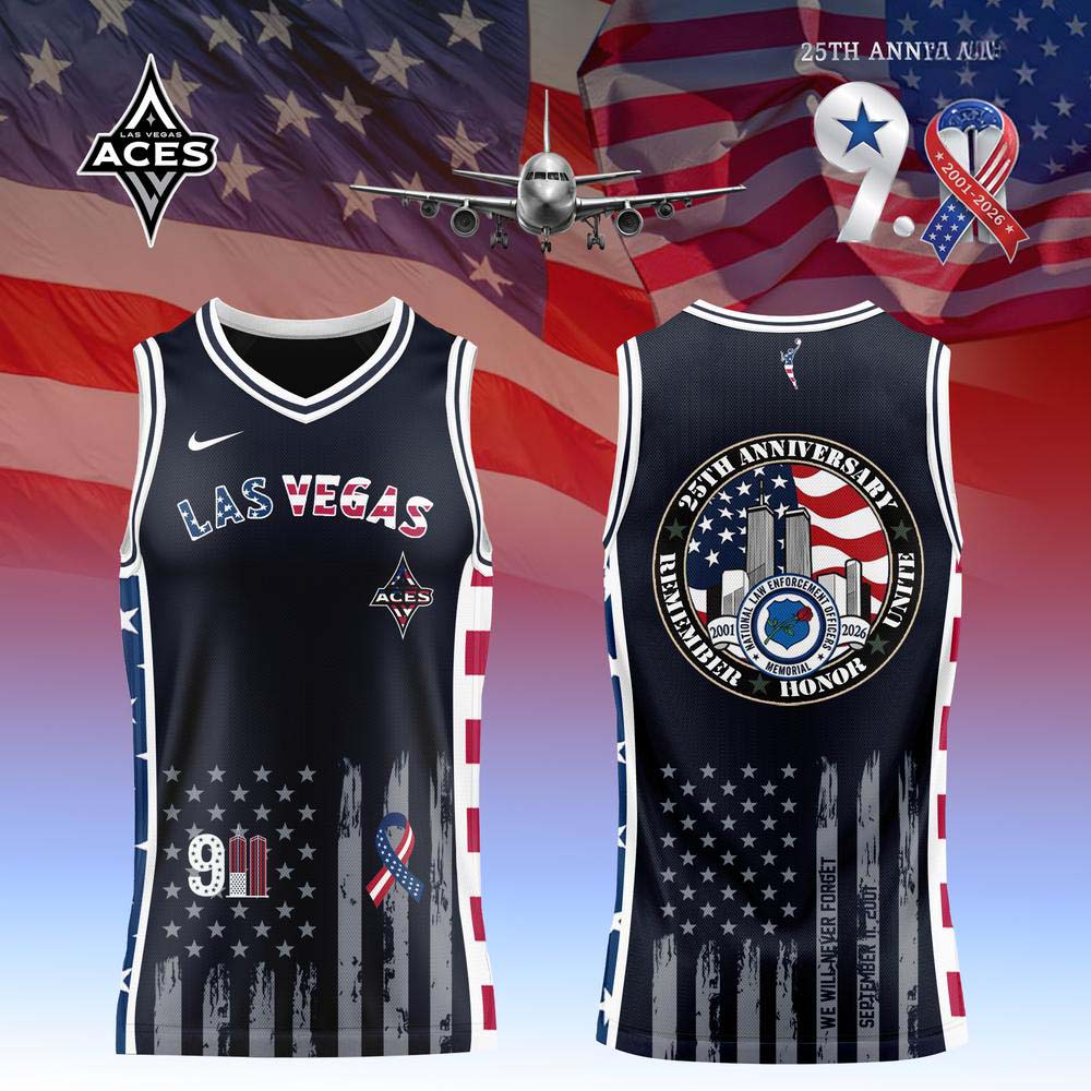 Las Vegas Aces 9/11 25th Anniversary Basketball Jersey WNBA Fan Collection 1 - Unicasport Las Vegas Aces 9/11 25th Anniversary Basketball Jersey WNBA Fan Collection