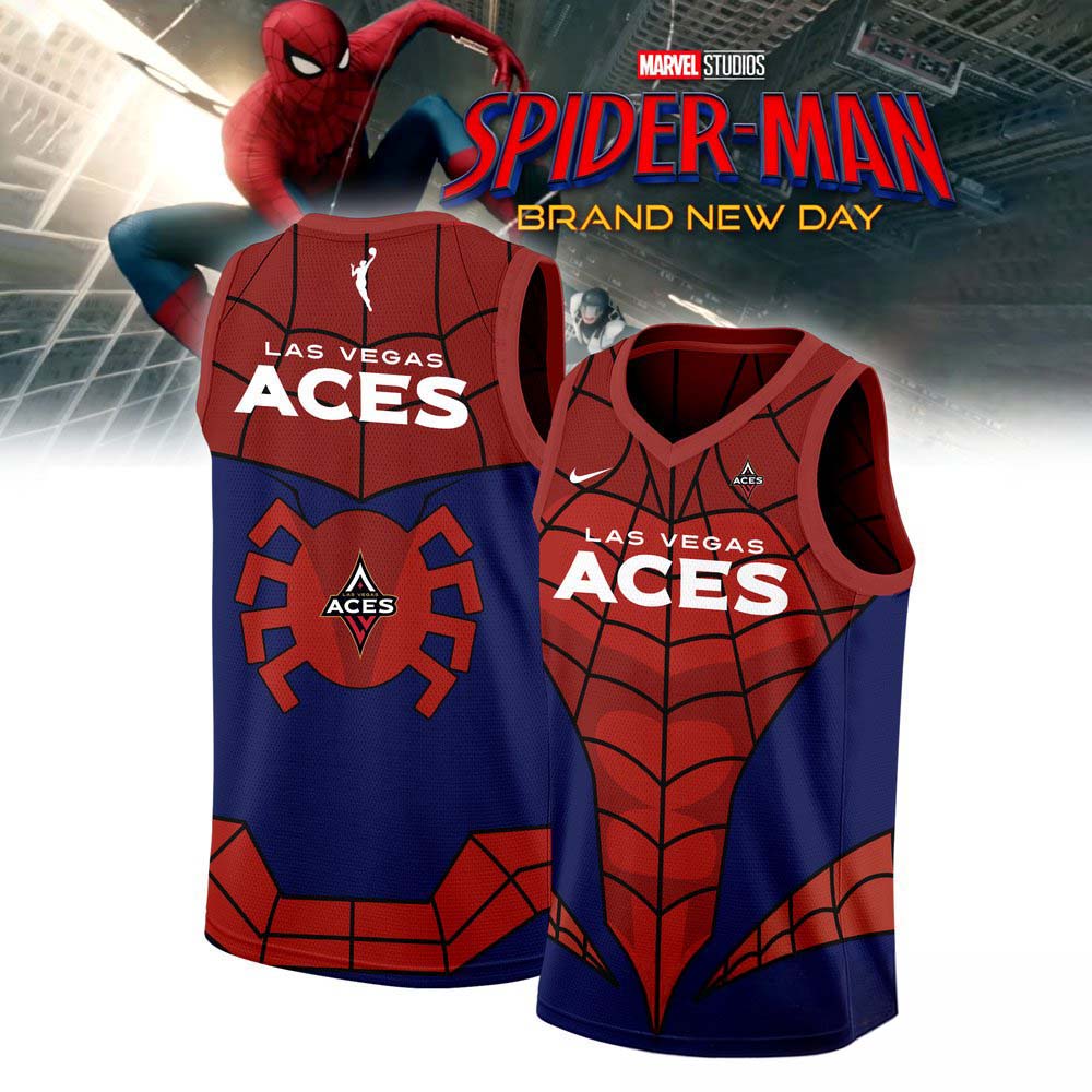 Las Vegas Aces x SpiderMan Special Basketball Jersey 1 - Unicasport Las Vegas Aces x SpiderMan Special Basketball Jersey
