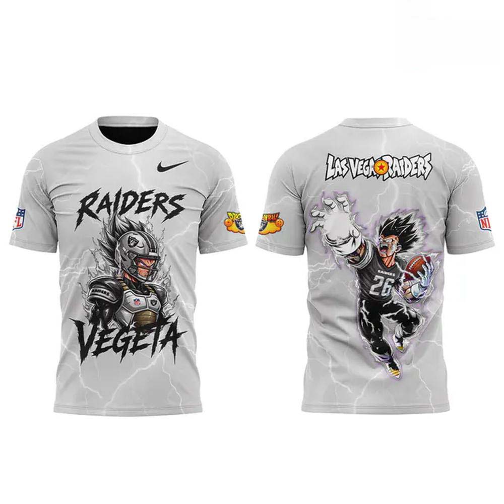 Las Vegas Raiders x Dragon Ball Z Vegeta 2026 Short Sleeve TShirt - Image 2
