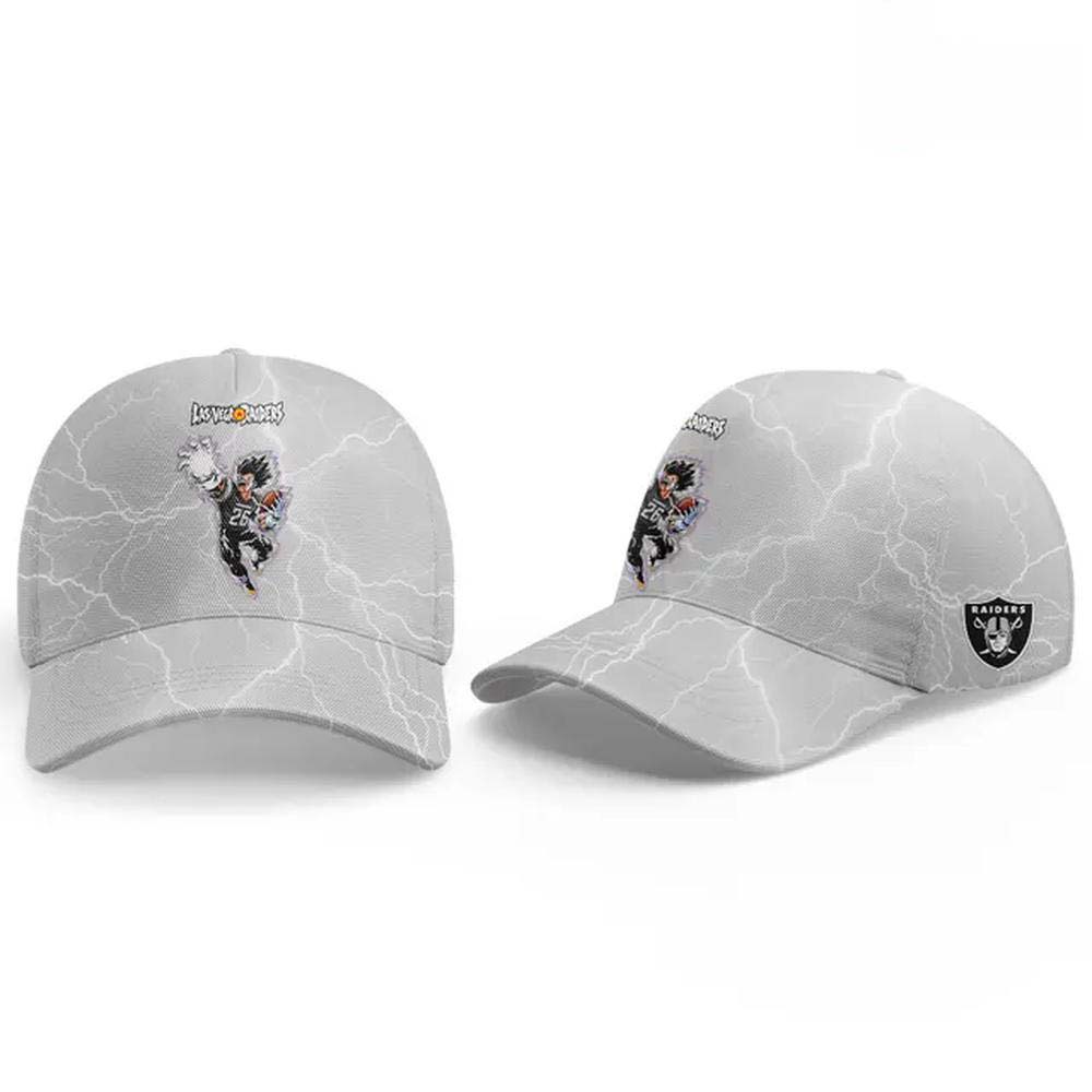 Back view of the Las Vegas Raiders x Dragon Ball Z Vegeta 2026 t-shirt