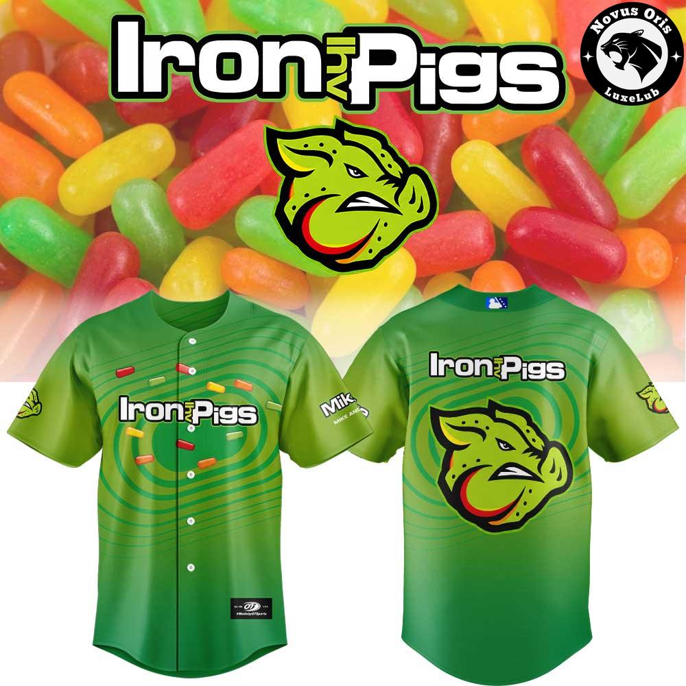 Lehigh Valley IronPigs x Mike and Ike Candy Graphic Baseball Jersey 1 - Unicasport Lehigh Valley IronPigs x Mike and Ike Candy Graphic Baseball Jersey