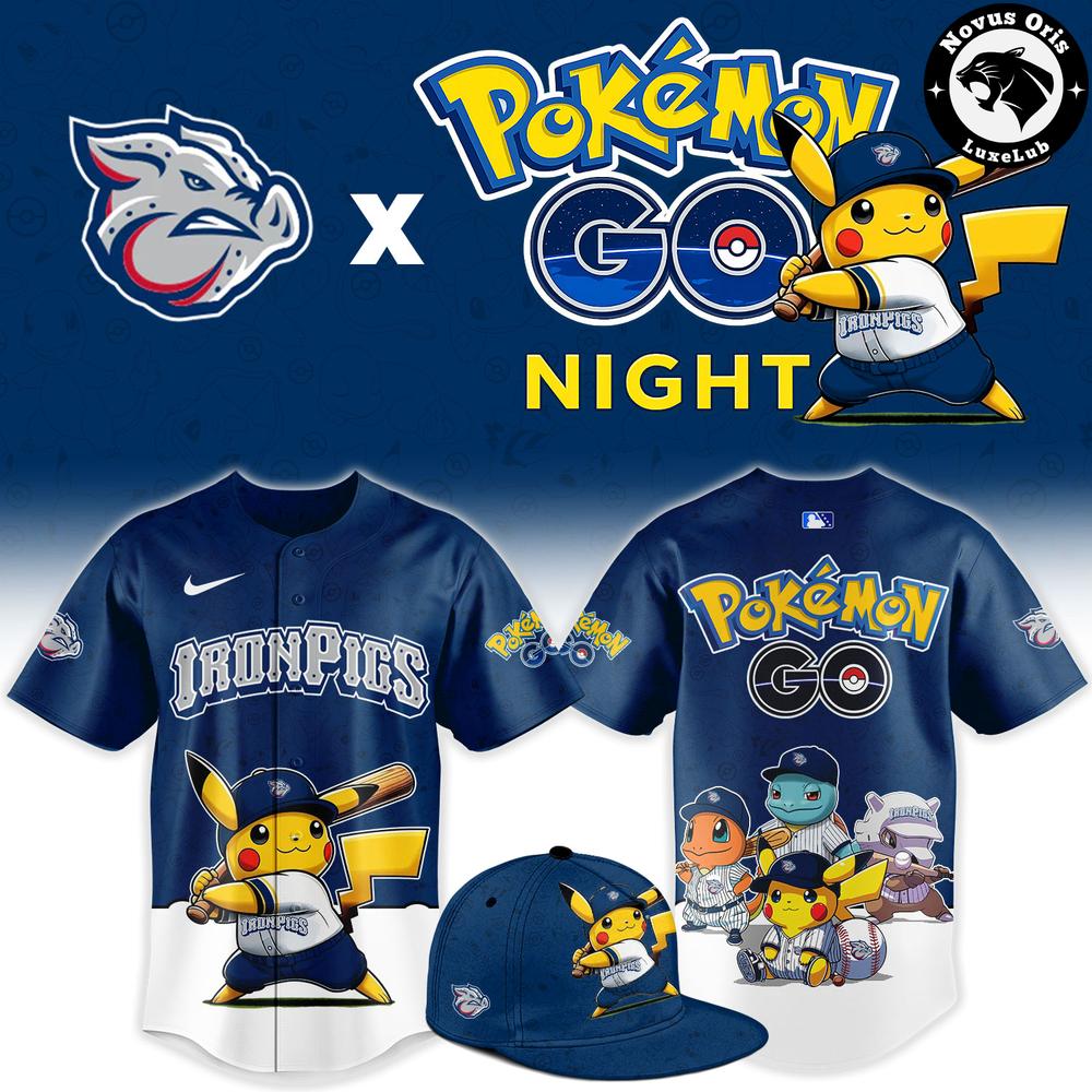 Lehigh Valley IronPigs x Pokemon GO Night Limited Edition Baseball Jersey 1 - Unicasport Lehigh Valley IronPigs x Pokemon GO Night Limited Edition Baseball Jersey