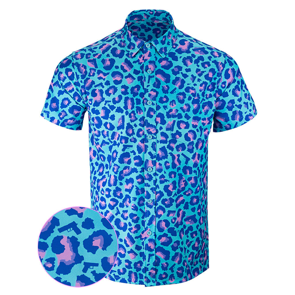 Leopard Miami Button Down Shirt Tactical Hawaiian Shirt Birthday Ideas For Boyfriend