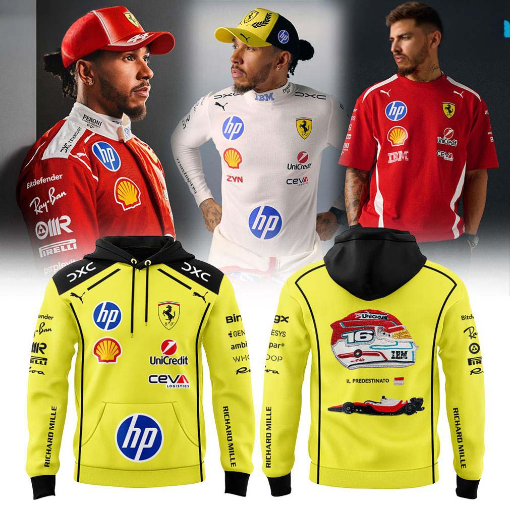 Lewis Hamilton Scuderia Ferrari Yellow Hoodie