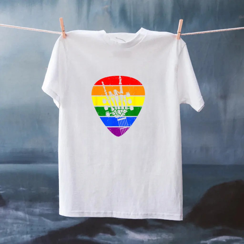LGBT Rainbow Pride Rock & Roll Skeleton Guitar Music Lover Shirt