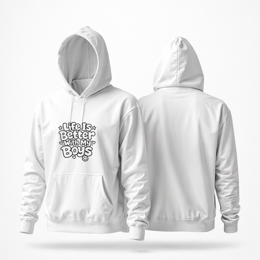 Life is Better with My Boys Boy Mom Premium Tri Blend Graphic Hoodie - Image 3