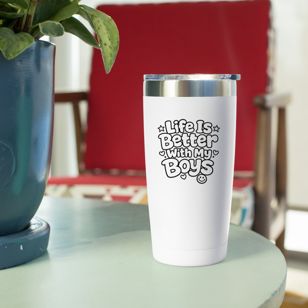 Life is Better with My Boys Boy Mom Premium Tri Blend Tumbler - Image 4