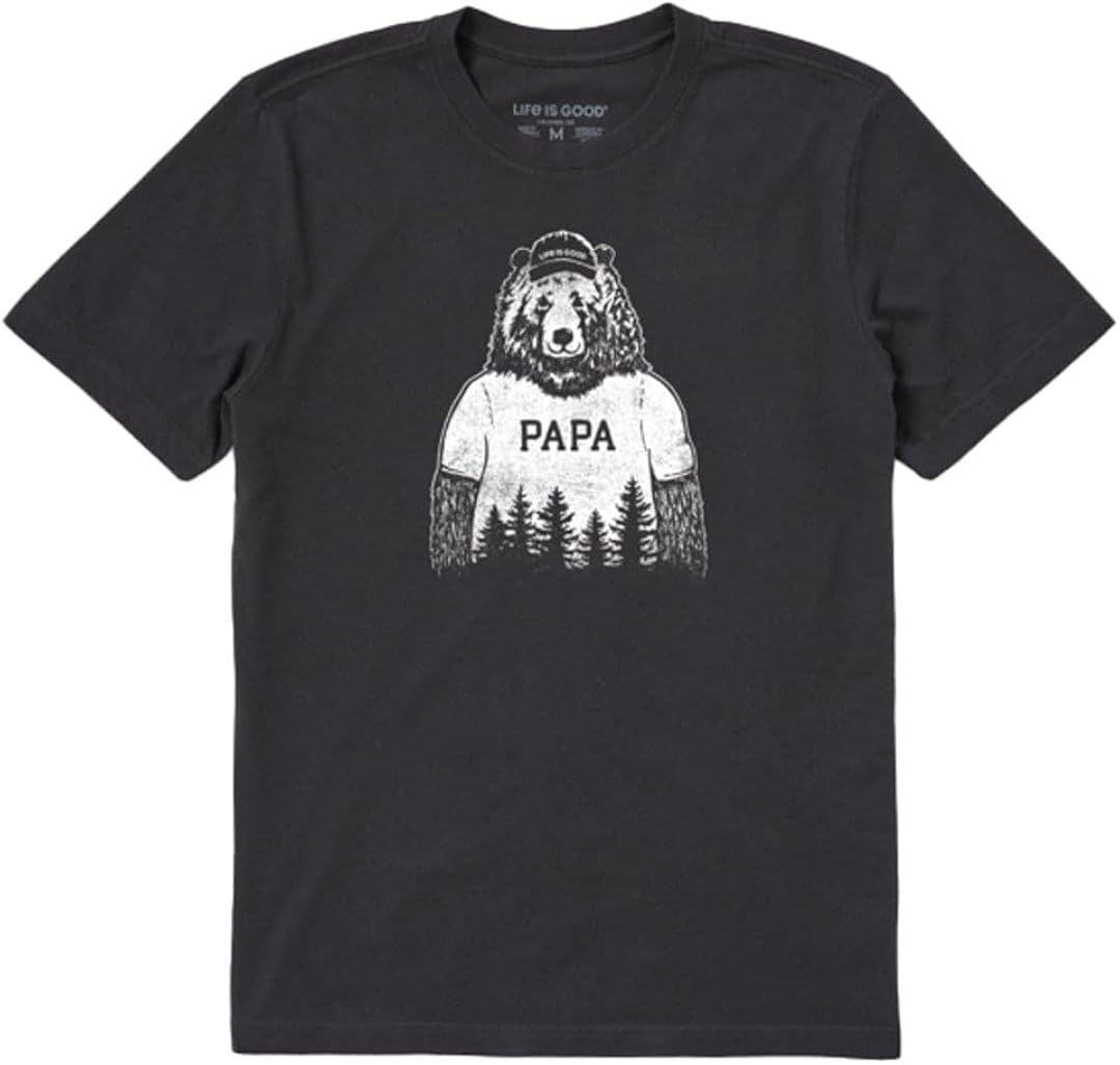 Life is Good Mens Crusher Tee Papa Bear Jet Black 1 Life is Good Mens Crusher Tee Papa Bear Jet Black