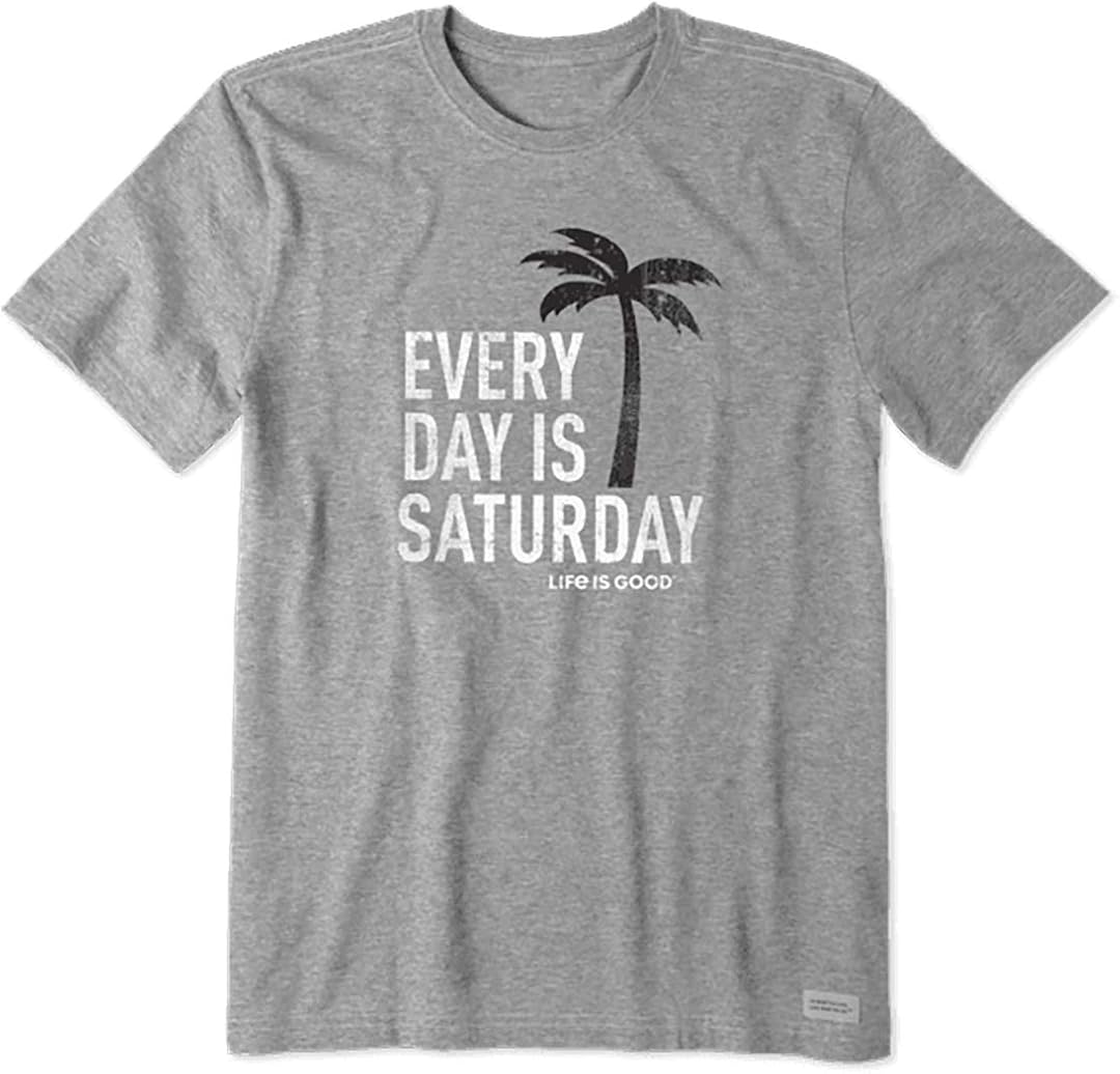 Life is Good Men's Crusher Tee Shirt Short Sleeve Cotton Graphic T Shirts Every Day is Saturday