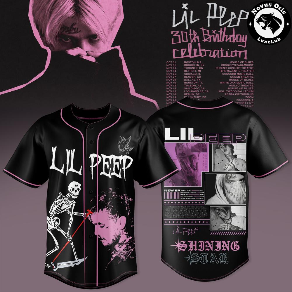 Lil Peep 30th Birthday Celebration 2026 Tour Baseball Jersey 1 - Unicasport Lil Peep 30th Birthday Celebration 2026 Tour Baseball Jersey