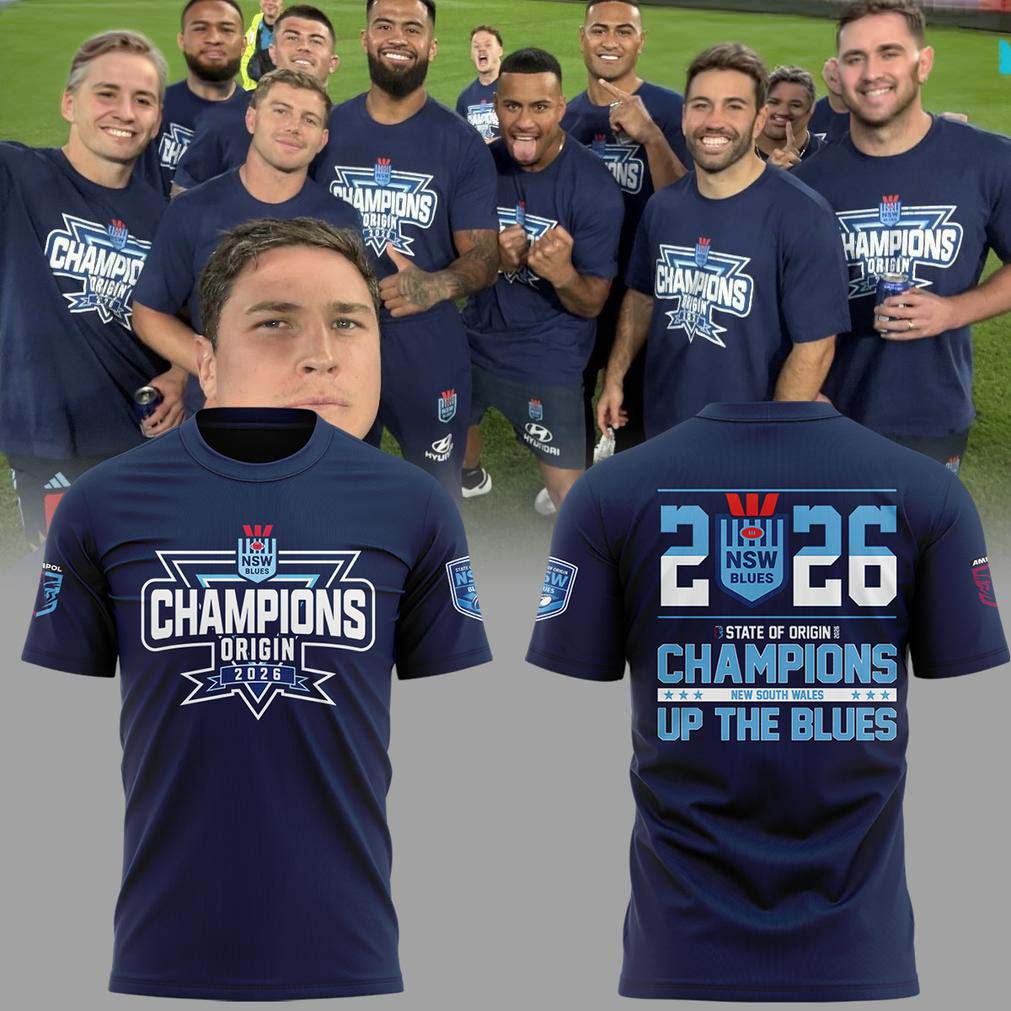 Limited Edition NSW Blues 2026 State Of Origin Champions Champions T Shirt