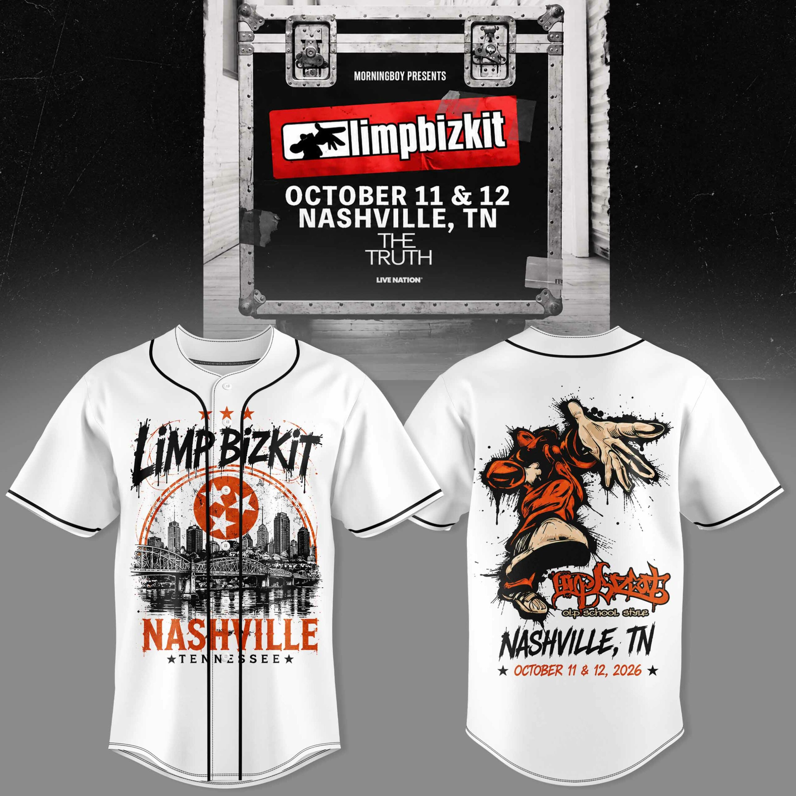 Limp Bizkit Nashville Distressed Poster Black Football Jersey 2 - Unicasport Limp Bizkit Nashville Distressed Poster Black Football Jersey