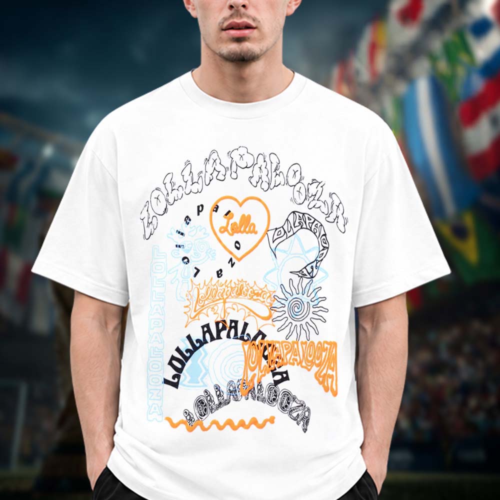 Lollapalooza Festival 2026 Live Event T Shirt from Grant Park In Chicago IL On July 30 to Aug 2 2026 Logo Stack Unisex T Shirt