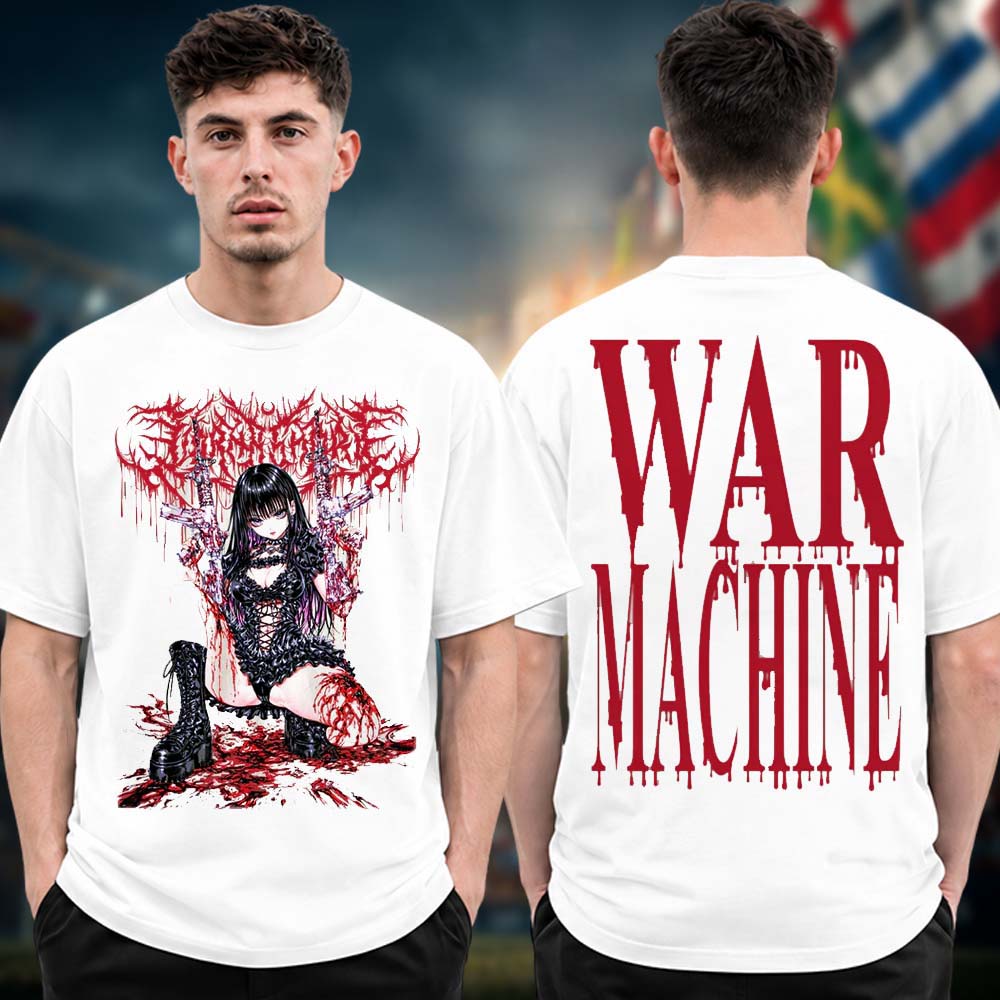 Lorna Shore War Machine Collection Anime Gun Two Sided Unisex T Shirt