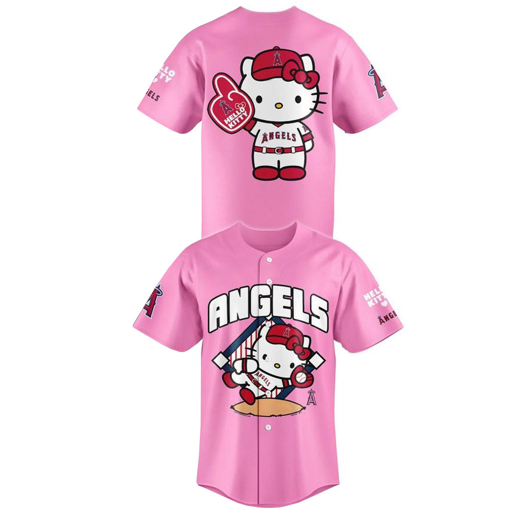 Los Angeles Angels x Hello Kitty Day 2026 Pink Baseball Jersey