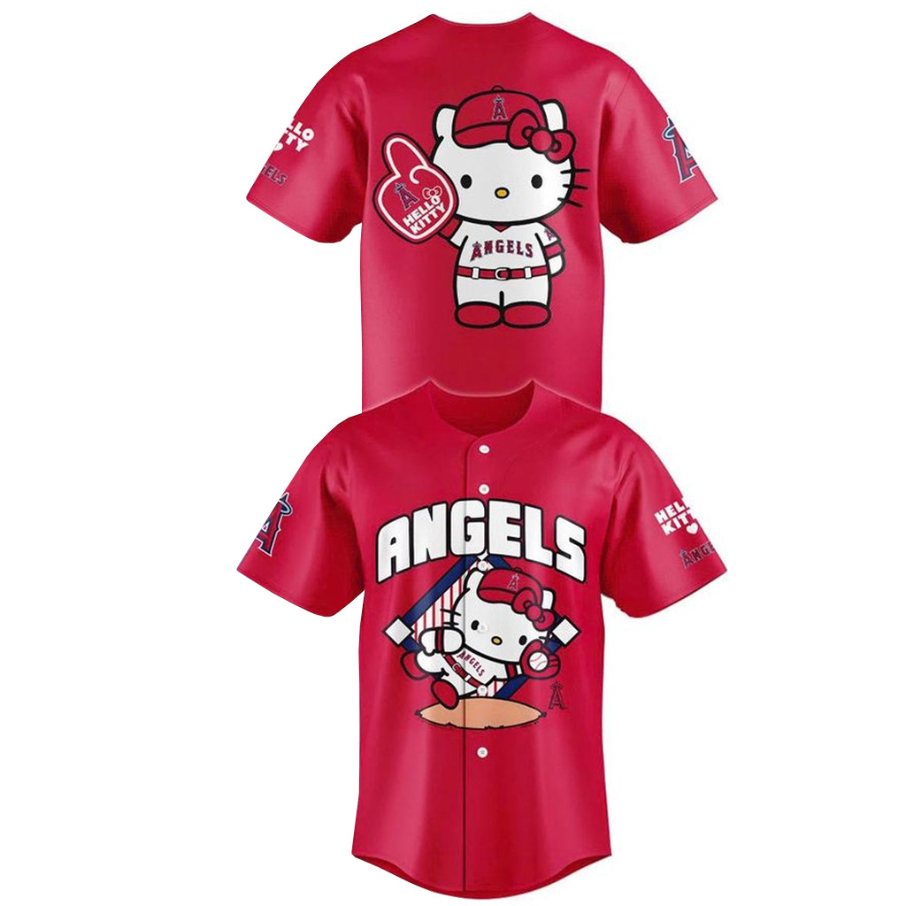 Los Angeles Angels x Hello Kitty Day 2026 Red Baseball Jersey