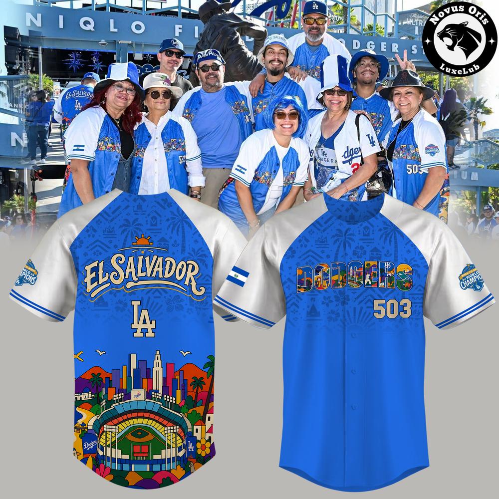 Los Angeles Dodgers 2026 Salvadoran Heritage Night Baseball Jersey 1 - Unicasport Los Angeles Dodgers 2026 Salvadoran Heritage Night Baseball Jersey
