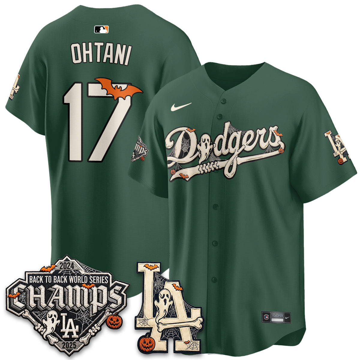 Los Angeles Dodgers Shohei Ohtani 17 Halloween Green Baseball Jersey Game Day Collection 2 - Unicasport Los Angeles Dodgers Shohei Ohtani 17 Halloween Green Baseball Jersey Game Day Collection