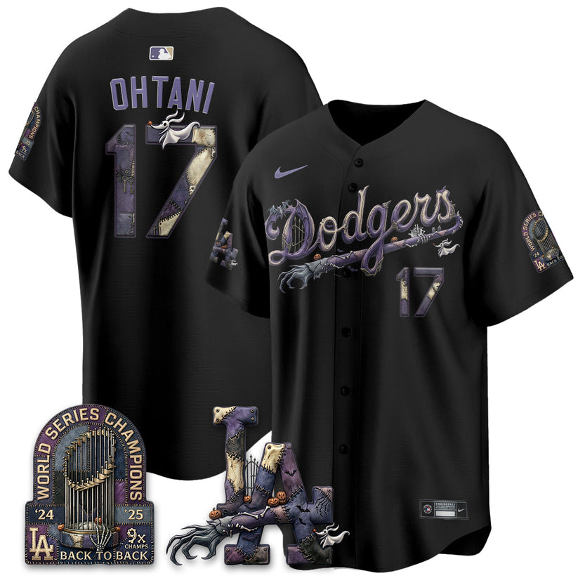 Los Angeles Dodgers Shohei Ohtani 17 Nightmare Black Baseball Jersey Baseball Fan Collection 2 - Unicasport Los Angeles Dodgers Shohei Ohtani 17 Nightmare Black Baseball Jersey Baseball Fan Collection