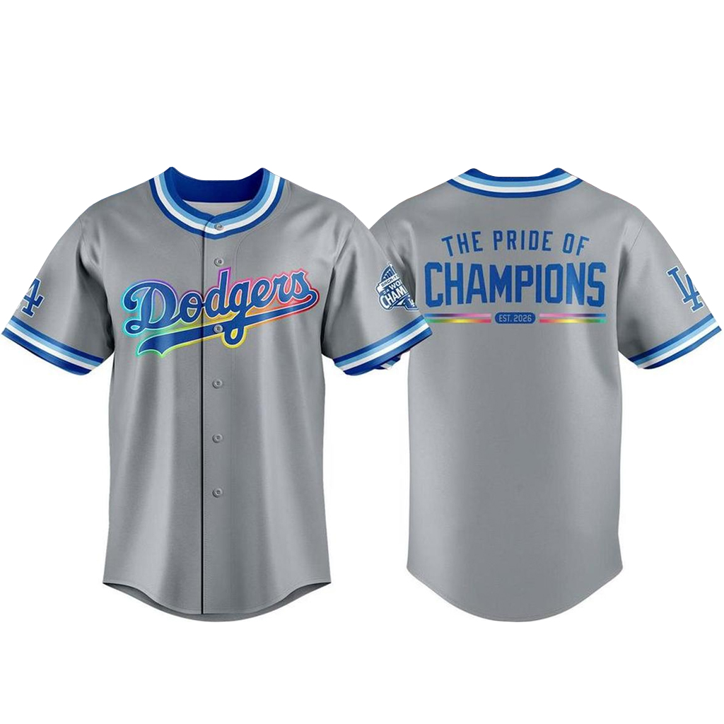 Los Angeles Dodgers Pride Night 2026 The Champs Baseball Jersey