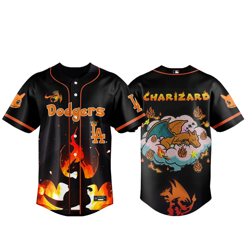Los Angeles Dodgers x Charizard Pokmon Night 2026 Baseball Jersey