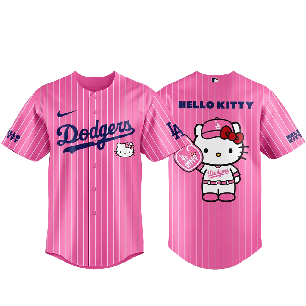 Los Angeles Dodgers x Hello Kitty 2026 Pink Baseball Jersey_1
