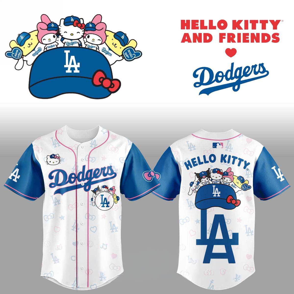 Los Angeles Dodgers x Hello Kitty Sanrio 2026 Baseball Jersey - Best Gift for Fans