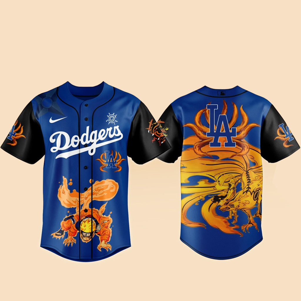 Los Angeles Dodgers x Naruto Kurama Baseball Jersey Version 1
