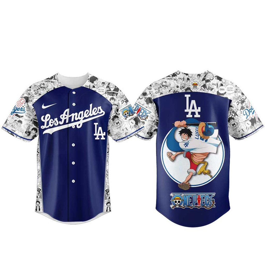 Los Angeles Dodgers x One Piece Night 2026 Luffy Straw Hats Baseball Jersey