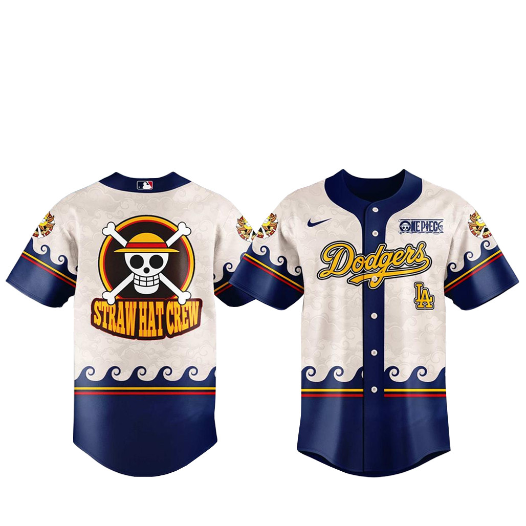 Los Angeles Dodgers x One Piece Night 2026 Straw Hat Crew Baseball Jersey_1
