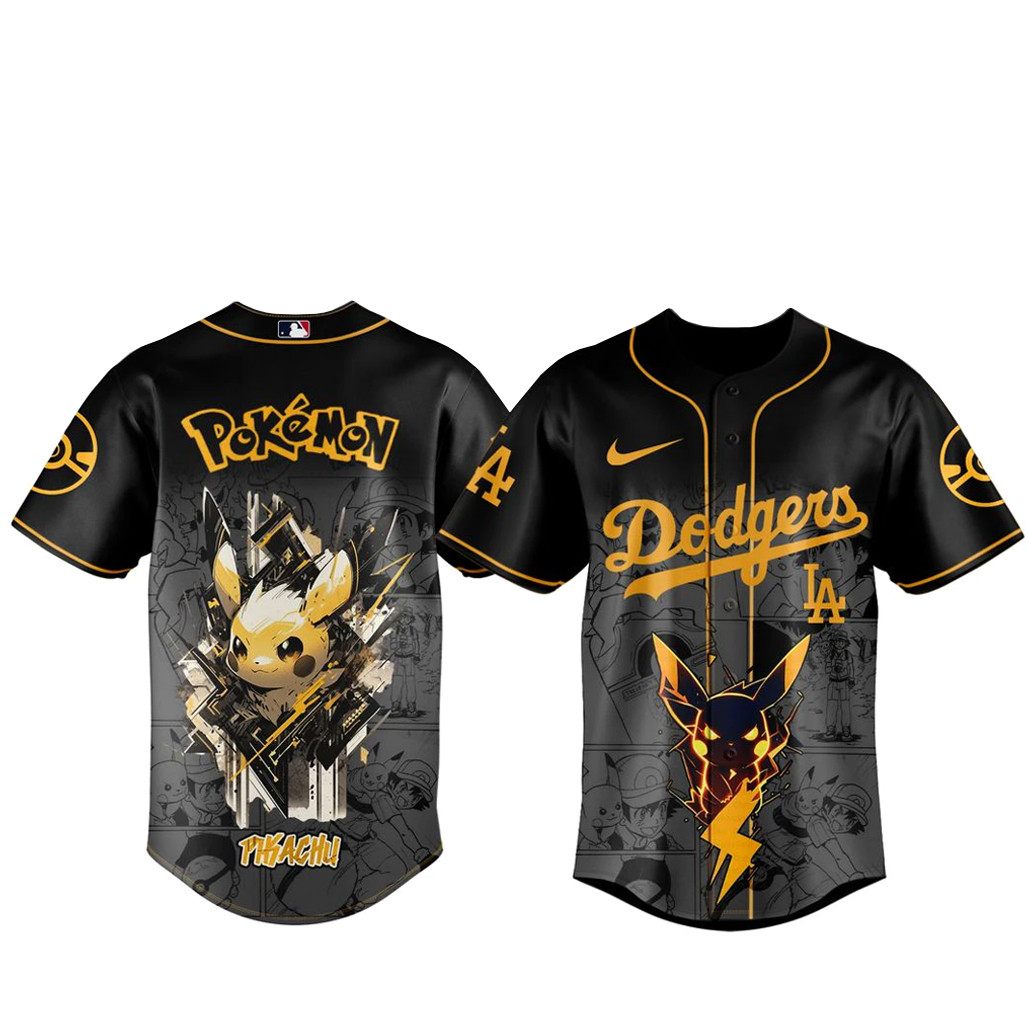Los Angeles Dodgers x Pokmon Pikachu 2026 Black Baseball Jersey