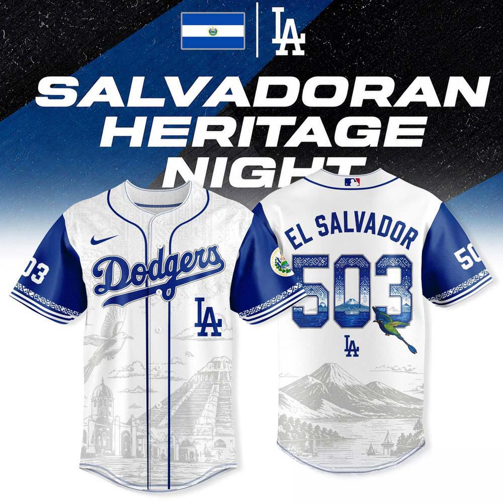Los Angeles Dodgers Salvadoran Heritage Night Baseball Jersey