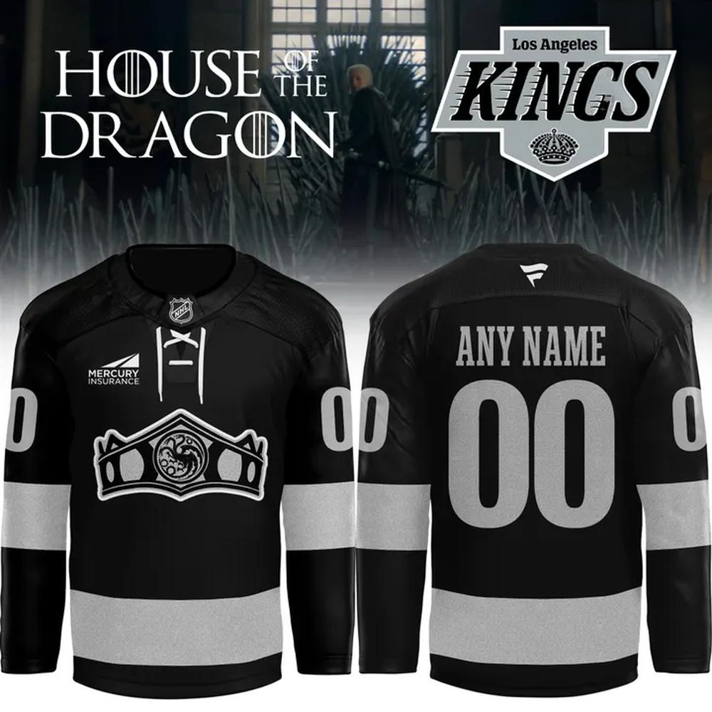 Los Angeles Kings House of the Dragon Black Hockey Jersey