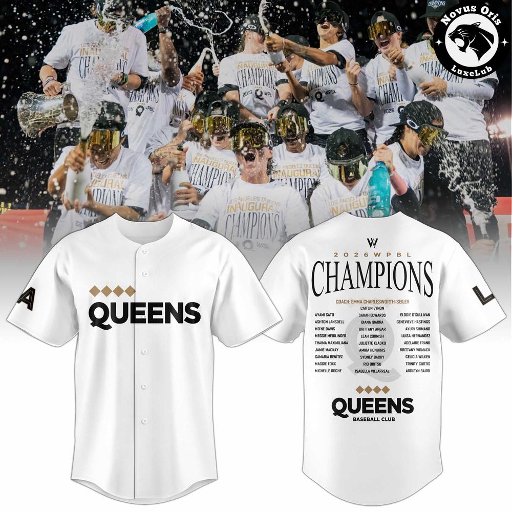 Los Angeles Queens WPBL 2026 Inaugural Champions Baseball Jersey 1 - Unicasport Los Angeles Queens WPBL 2026 Inaugural Champions Baseball Jersey